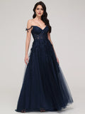 Appliques Long Formal Wedding Guest Dresses