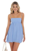 Light Blue Homecoming Dresses Spaghetti Straps Square Neck Flowy Silhouette A Perfect Blend of Freshness and Femininity for Back to School Events