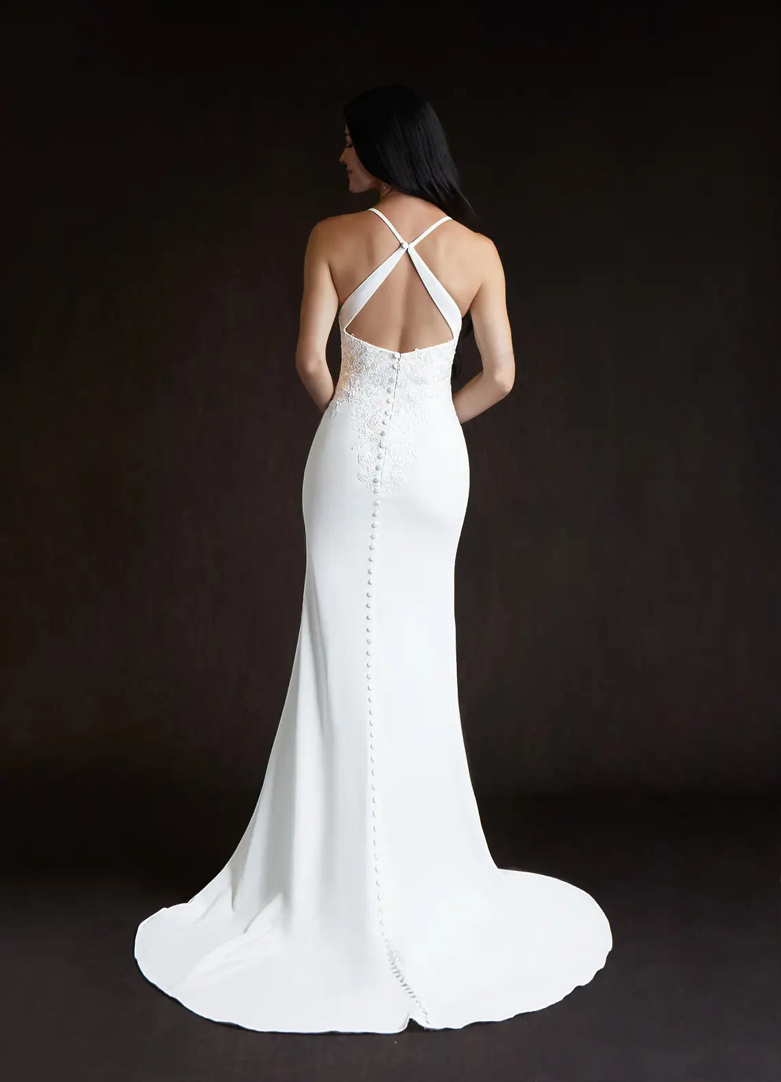 Mermaid Wedding Dress Spaghetti Straps Plunging V - Neck Bodice Train Ideal for Fashion