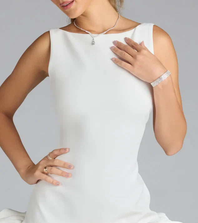 Sophisticated Graceful Stylish Elegant White Sheath Scoop Neck Sleeveless Mini Homecoming Dress