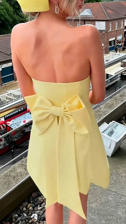 Chic A-Line Strapless Classic-Sleeve Classic-Back Mini-Length Homecoming Formal Dress