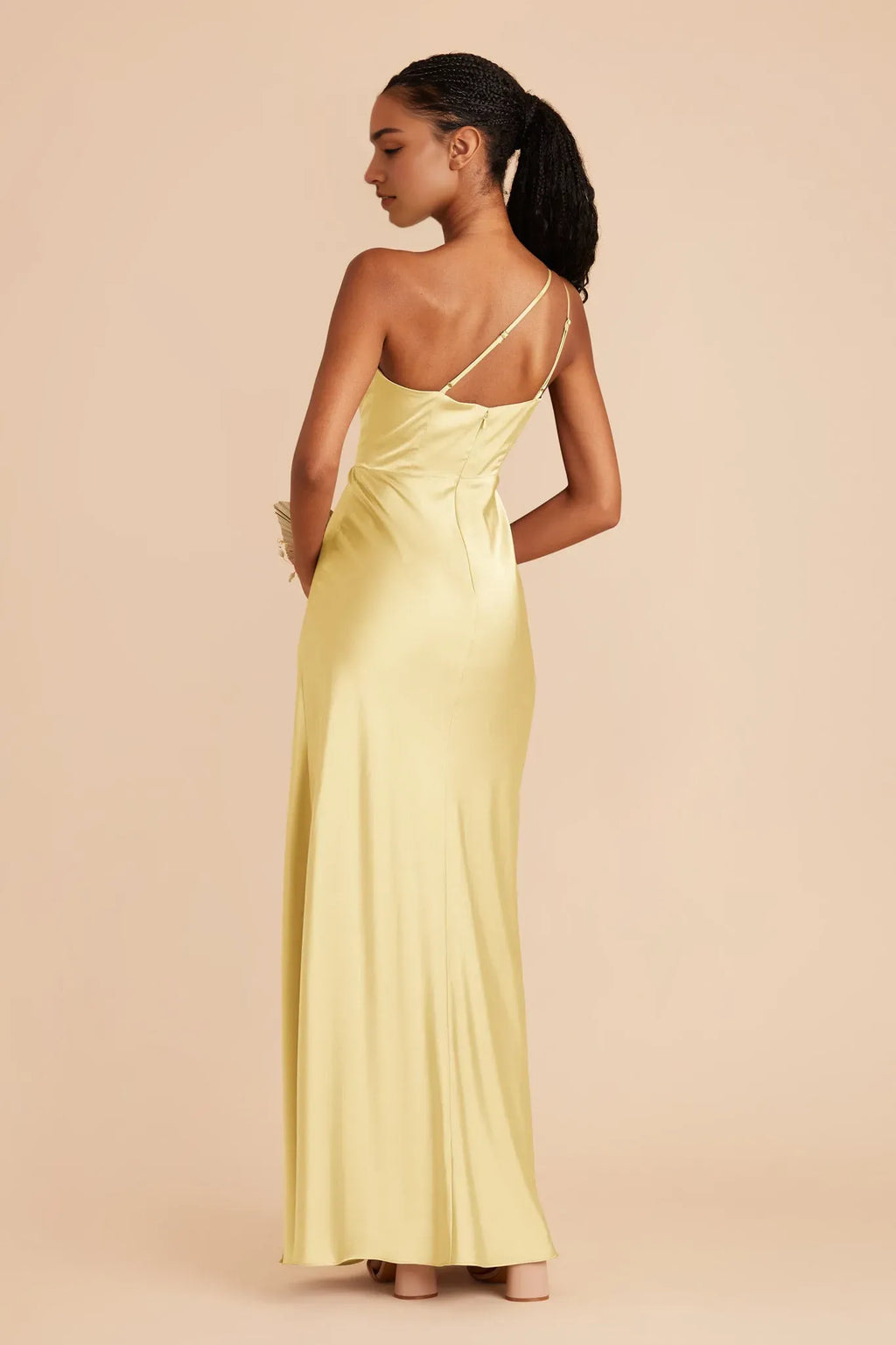 Yellow One - Shoulder Prom Dress Silhouette with Side Slit for City Sophistication