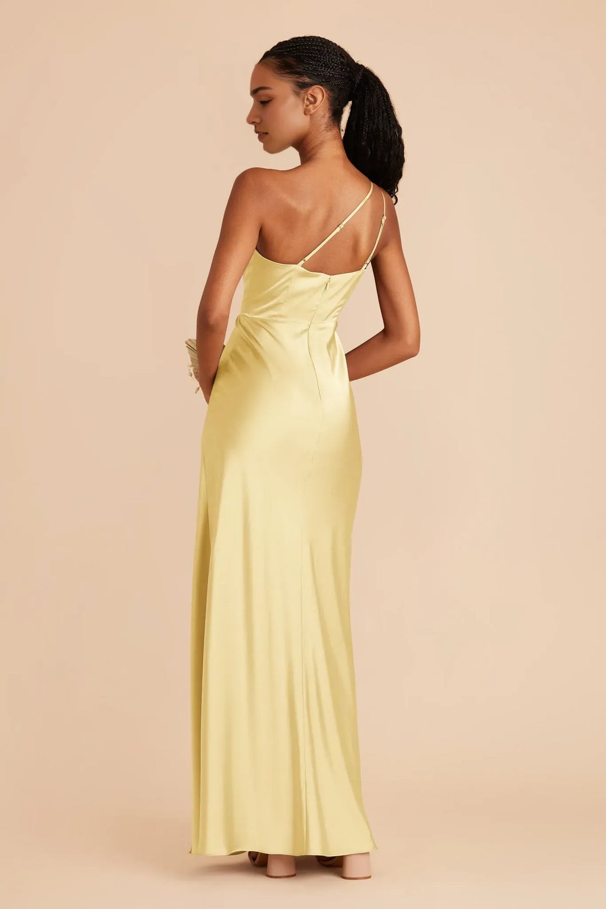 Yellow One - Shoulder Prom Dress Silhouette with Side Slit for City Sophistication