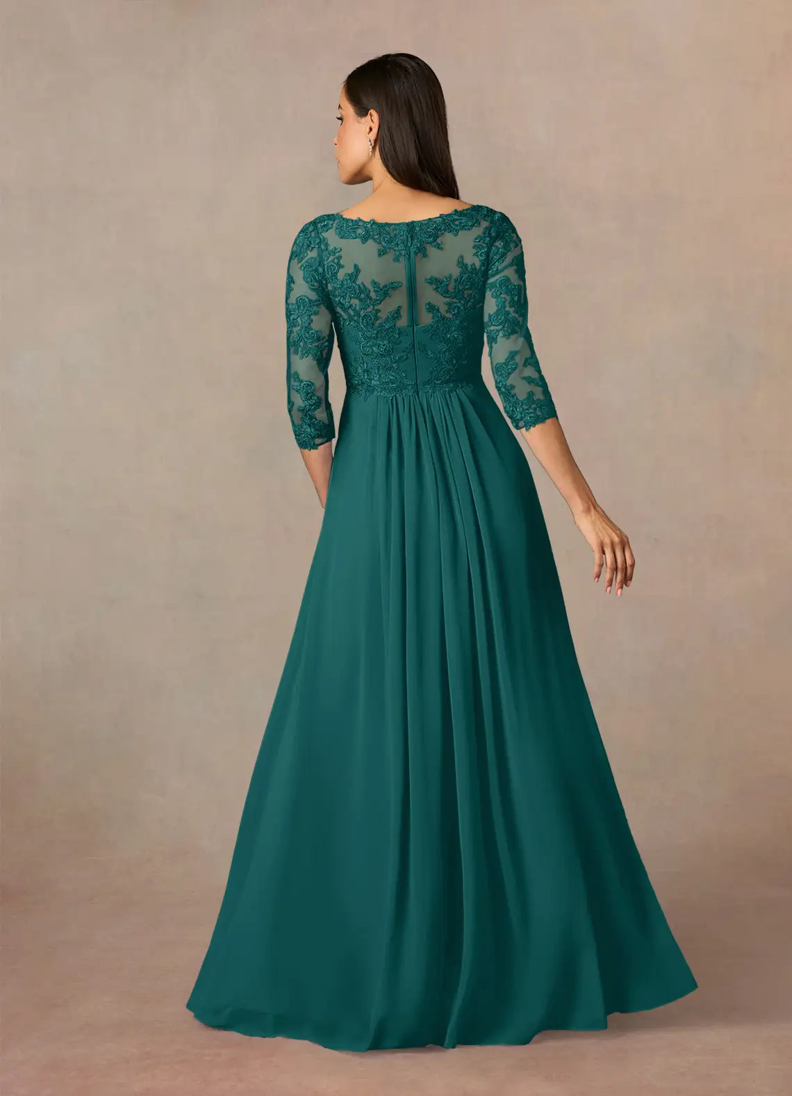 Sophisticated Graceful Stylish Elegant Chiffon A-Line V-Neck Mother of the Bride Dress