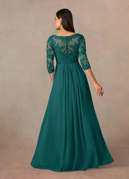 Sophisticated Graceful Stylish Elegant Chiffon A-Line V-Neck Mother of the Bride Dress