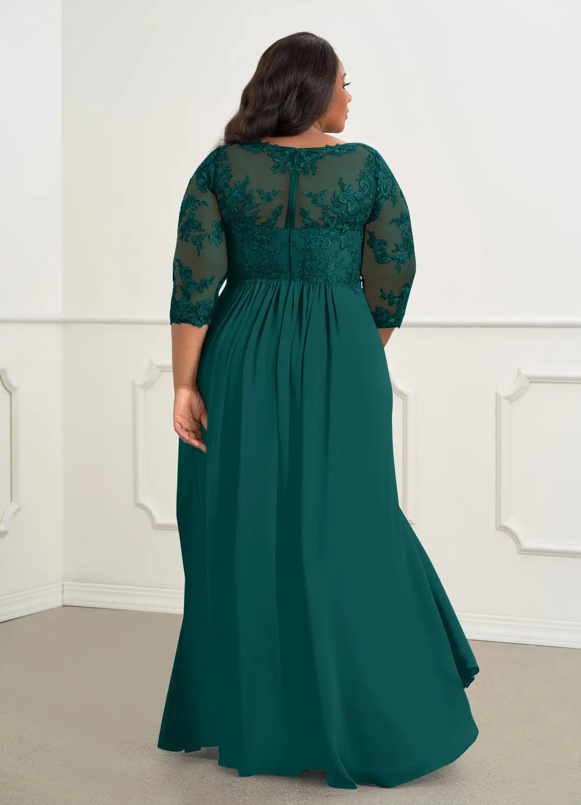 Sophisticated Graceful Stylish Elegant Chiffon A-Line V-Neck Mother of the Bride Dress