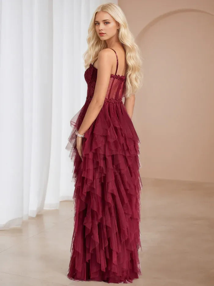 Cinnamon Rose A-Line Appliques Prom Dresses