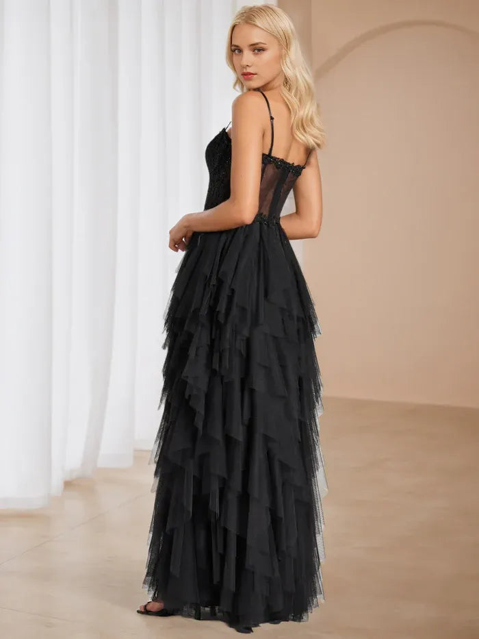 Cinnamon Rose A-Line Appliques Prom Dresses