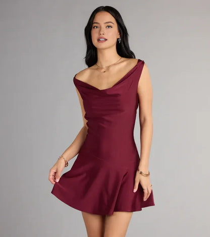 Stylish Refined Beautiful Timeless Elegant Sequin A-Line Cowl Sleeveless Mini Homecoming Dress