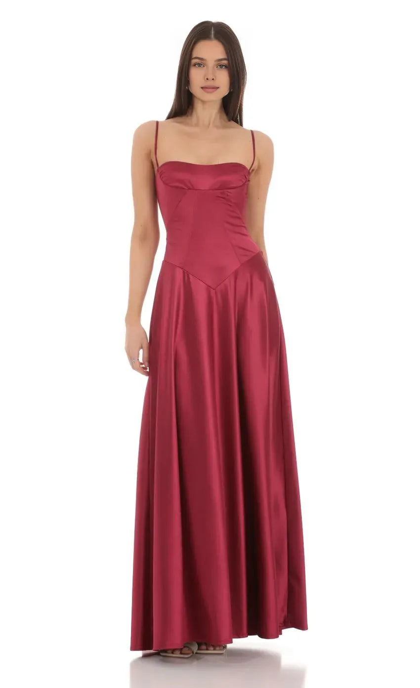 Special Occasion Sophisticated Graceful Elegant A-Line Square Neck Sleeveless Floor-Length Prom Dress