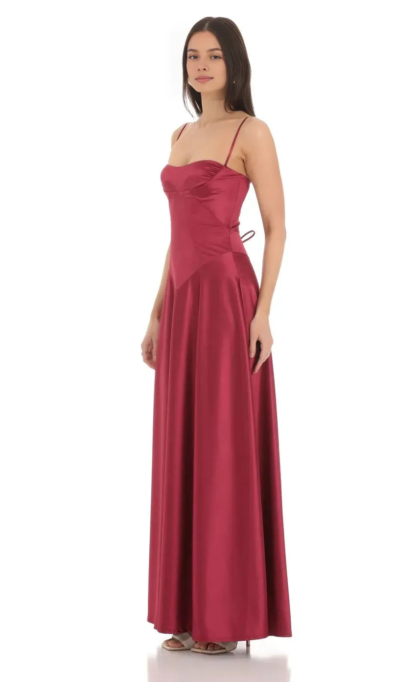 Special Occasion Sophisticated Graceful Elegant A-Line Square Neck Sleeveless Floor-Length Prom Dress