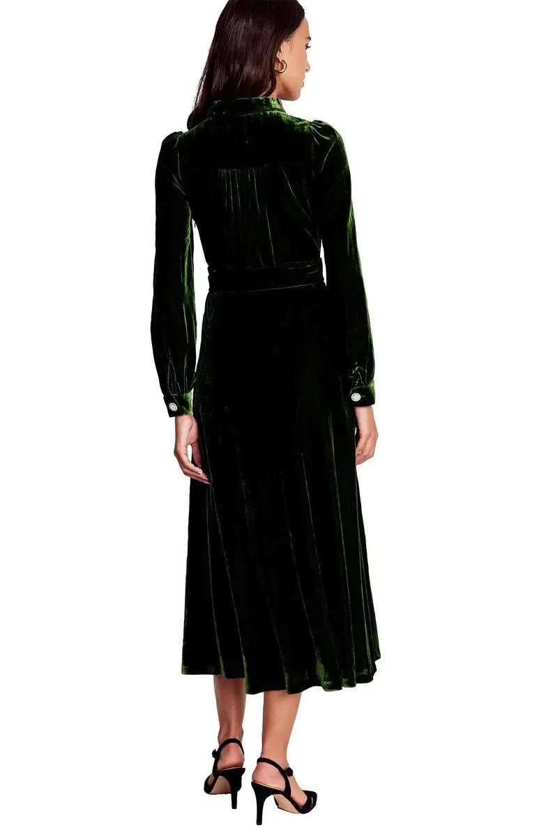 Timeless Special Occasion Elegant Red Velvet A-Line Long Sleeve Long Prom Dress