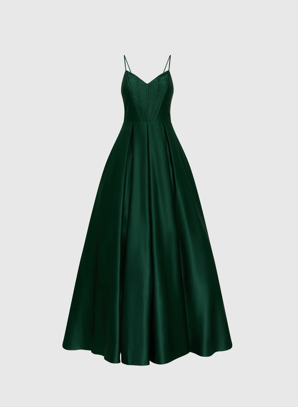 Timeless Special Occasion Elegant Emerald Green Satin A-Line Sleeveless Floor-Length Prom Dress