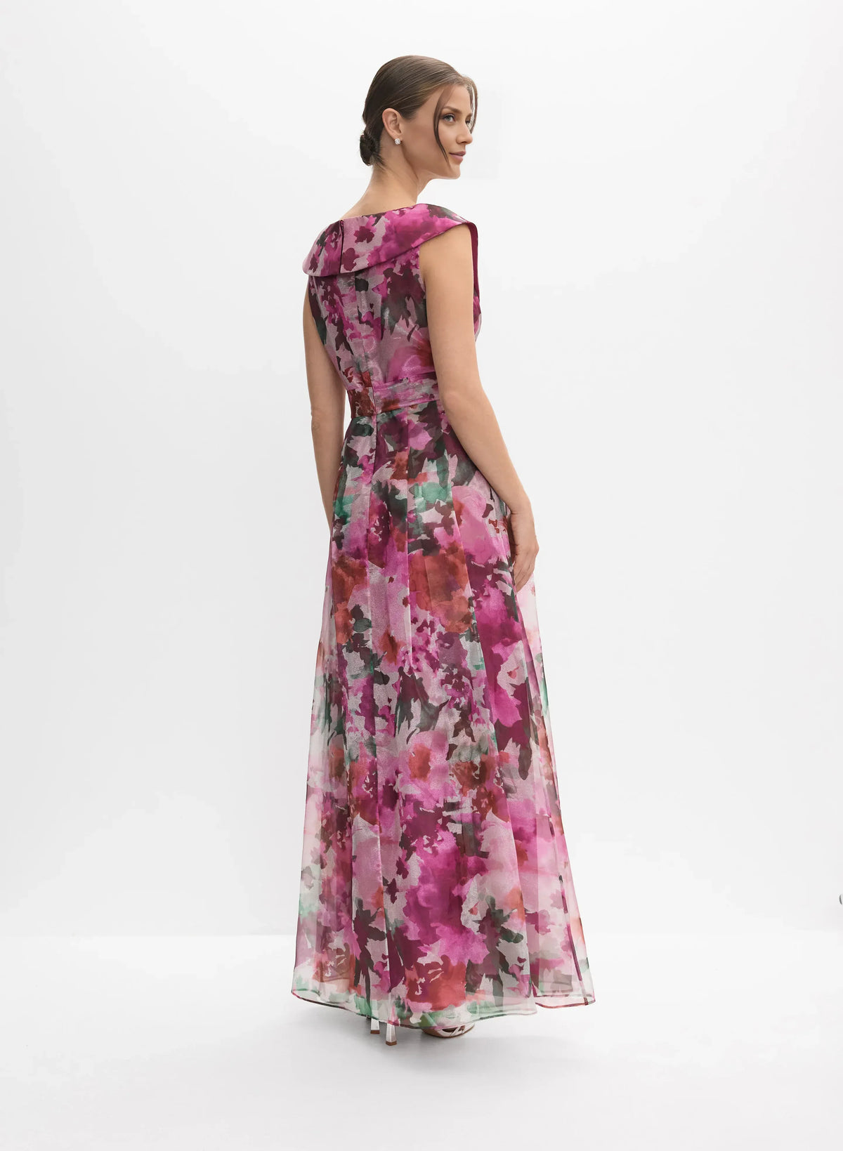 Refined Beautiful Timeless Elegant Pink Chiffon A-Line V-Neck Sleeveless Floor-Length Prom Dress