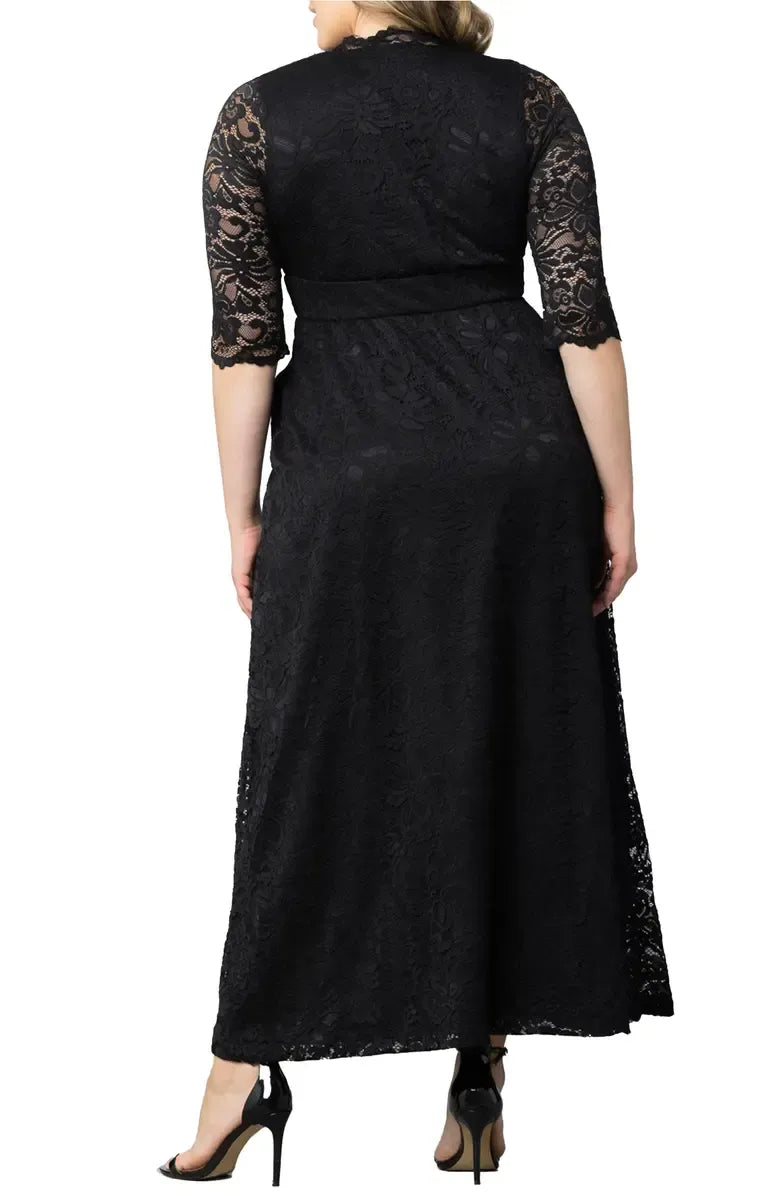 Elegant Black Lace A-Line V-Neck Short Sleeve Short Mother of the Bride Dress