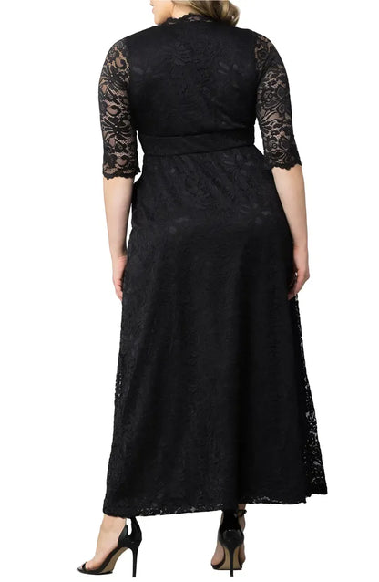 Elegant Black Lace A-Line V-Neck Short Sleeve Short Mother of the Bride Dress
