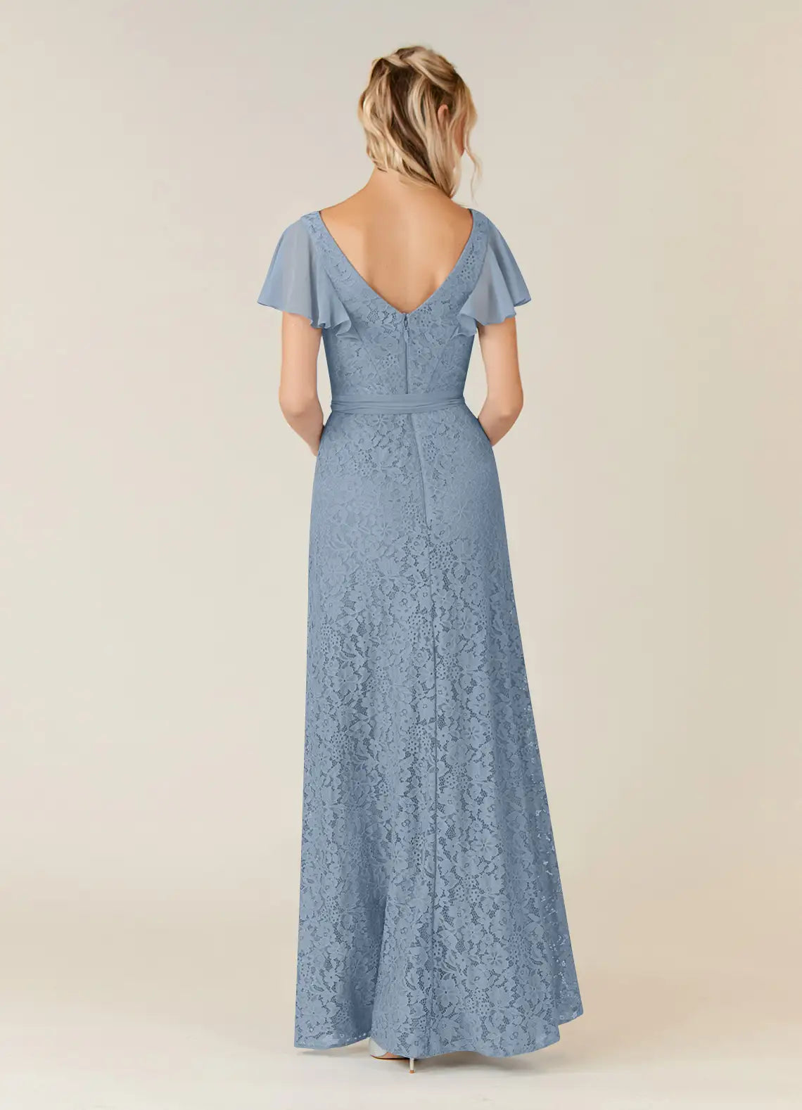 Stylish Elegant Dusty Blue Chiffon A-Line Asymmetric Mother of the Bride Dress
