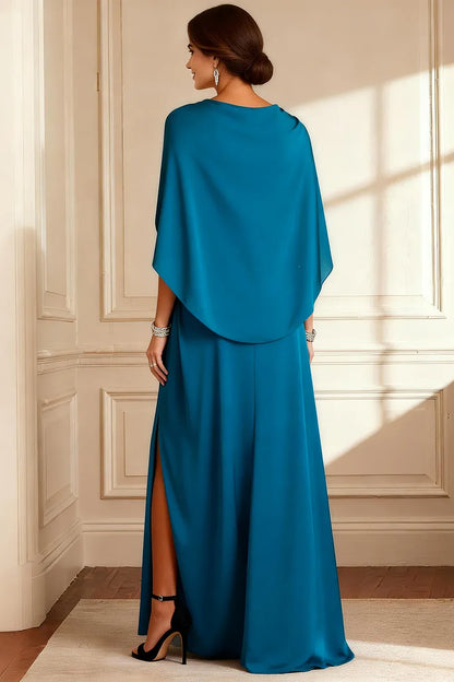 Graceful Stylish Elegant Black Chiffon Bodycon Floor-Length Mother of the Bride Dress