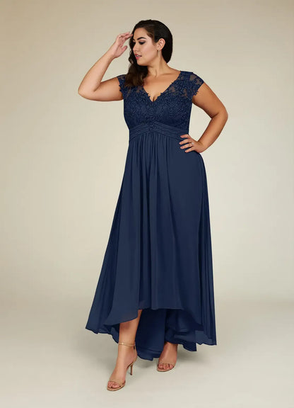 Special Occasion Sophisticated Graceful Elegant Chiffon A-Line Illusion Mother of the Bride Dress