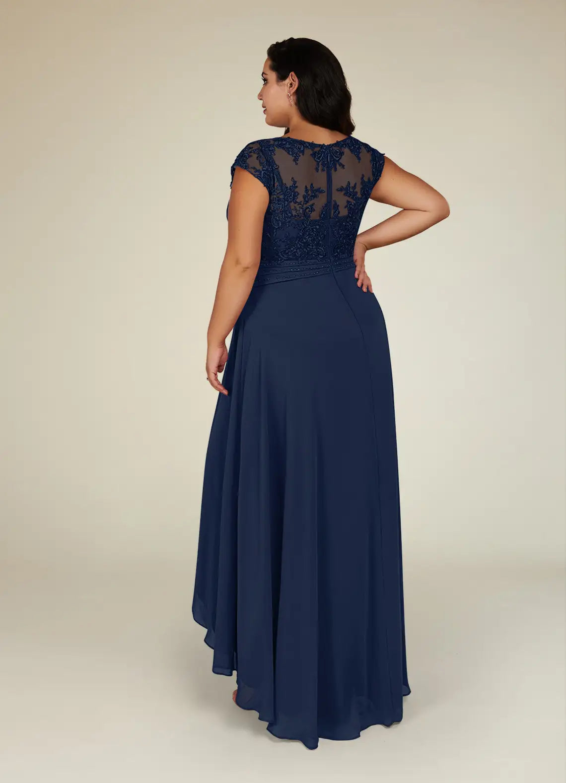 Special Occasion Sophisticated Graceful Elegant Chiffon A-Line Illusion Mother of the Bride Dress