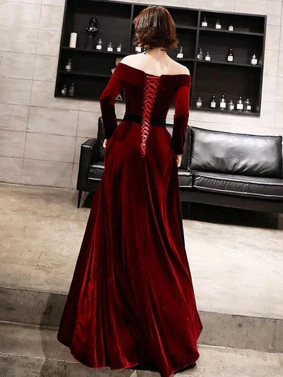 Evening Dresses Long Sleeve Off Shoulder Maxi Dresses