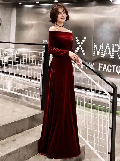 Evening Dresses Long Sleeve Off Shoulder Maxi Dresses