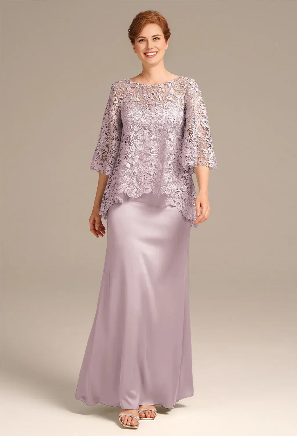 Special Occasion Elegant Satin Mermaid Short Sleeve Short Mother of the Bride Dress