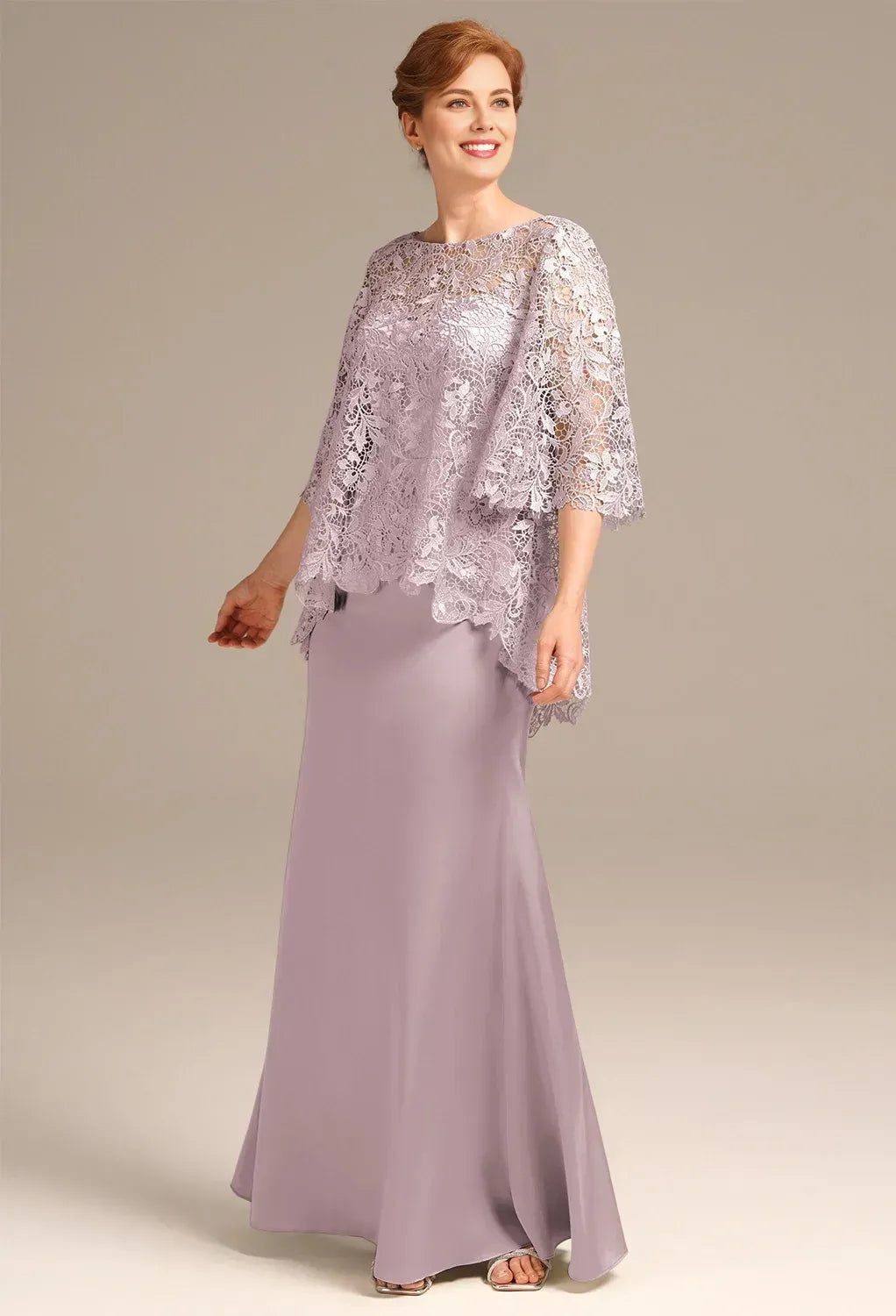 Special Occasion Elegant Satin Mermaid Short Sleeve Short Mother of the Bride Dress