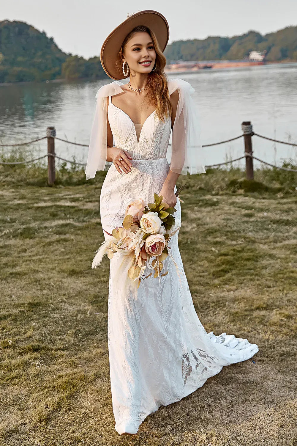 Graceful Stylish Refined Beautiful Timeless Elegant Ivory Tulle Mermaid Sleeveless Wedding Dress