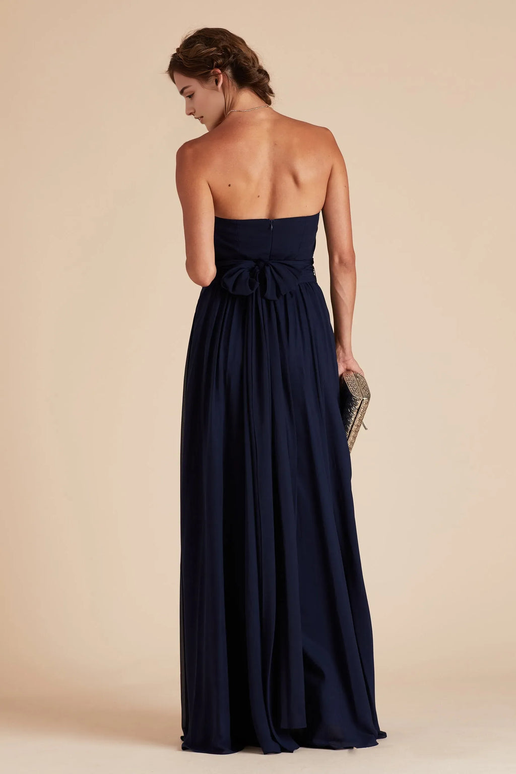Navy Strapless Prom Dresses with Side Slit Timeless Choice for Formal Balls