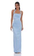 Sophisticated Graceful Stylish Refined Beautiful Elegant Sheath Halter Sleeveless Floor-Length Prom Dress