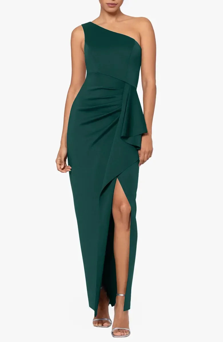 Special Occasion Sophisticated Graceful Elegant Red Sheath One-Shoulder Sleeveless Floor-Length Prom Dress
