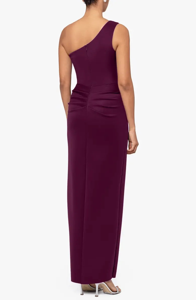Special Occasion Sophisticated Graceful Elegant Red Sheath One-Shoulder Sleeveless Floor-Length Prom Dress