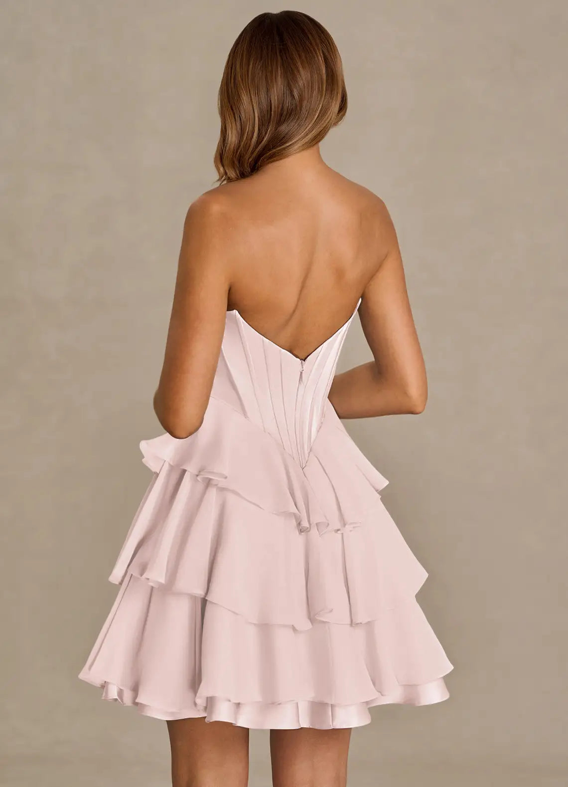 Pink Classy Pink Homecoming Dress with Trim Spaghetti Straps Tie Skirt for an Elegant Homecoming Ensemble
