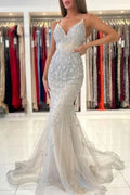 Classy Spaghetti-Straps Sleeveless Mermaid Evening Dresses