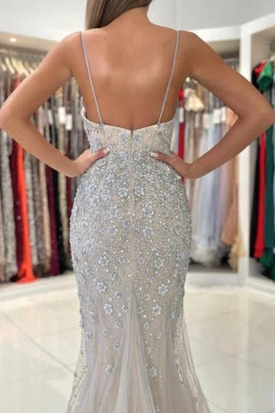 Classy Spaghetti-Straps Sleeveless Mermaid Evening Dresses