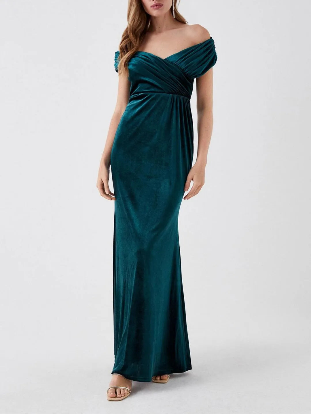 Column Off-the-Shoulder Floor-Length Elegant Mother of the Bride & Groom Dresses
