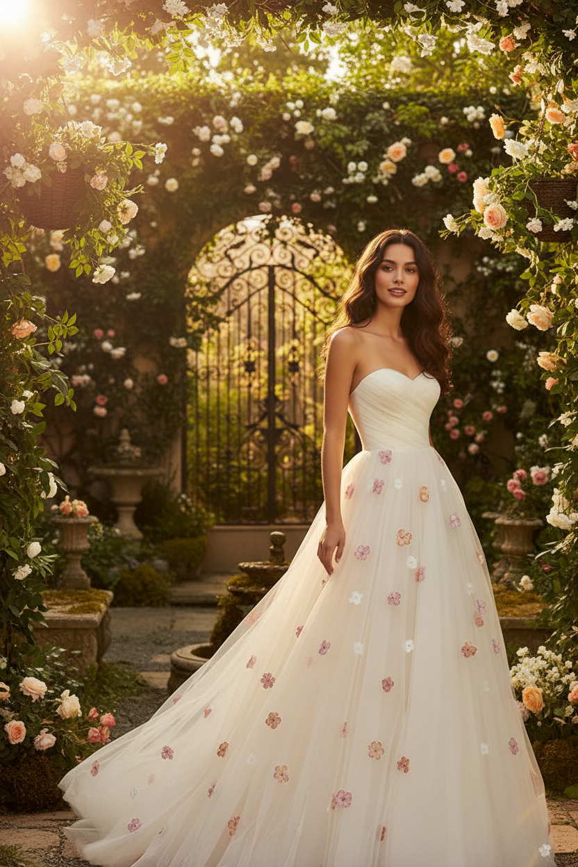 Charming A Line Sweetheart Neck Sleeveless Floral Up Floor-Length Prom Dress with Appliques