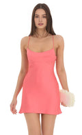 Coral Spaghetti Strap Homecoming Dress Shine Simple Elegance for Memorable School Dances