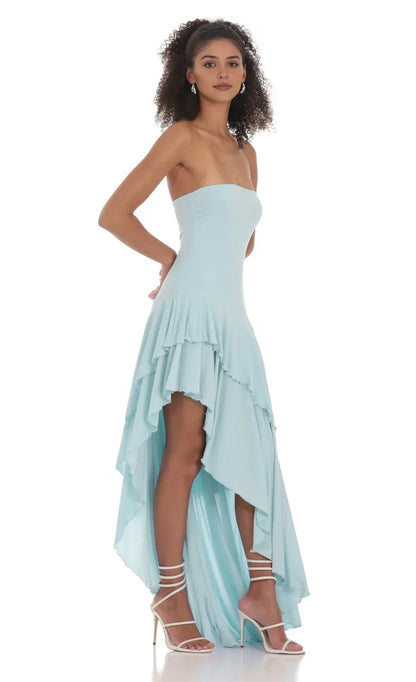 Refined Beautiful Timeless Special Occasion Elegant A-Line Strapless Sleeveless Floor-Length Prom Dress