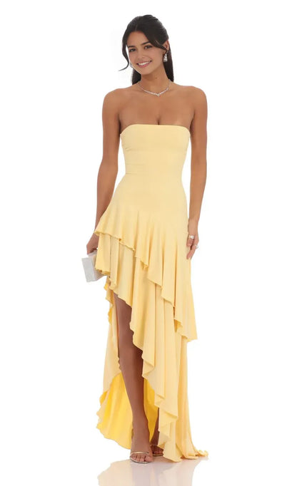 Refined Beautiful Timeless Special Occasion Elegant A-Line Strapless Sleeveless Floor-Length Prom Dress