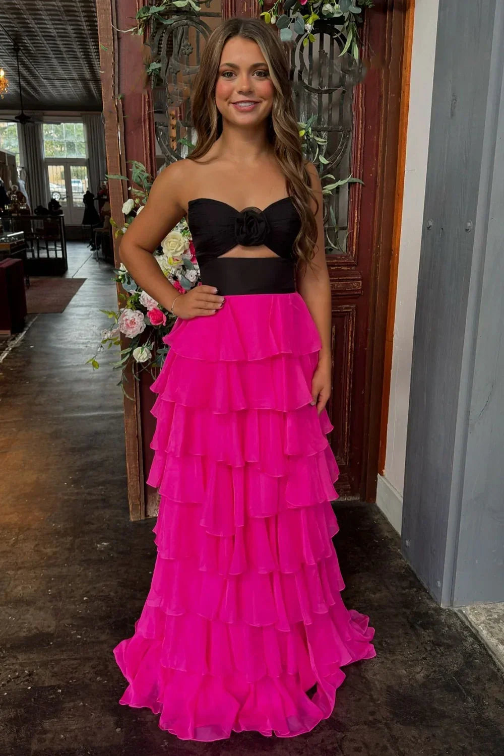 Sophisticated Graceful Stylish Refined Beautiful Elegant A-Line Strapless Sleeveless Floor-Length Prom Dress