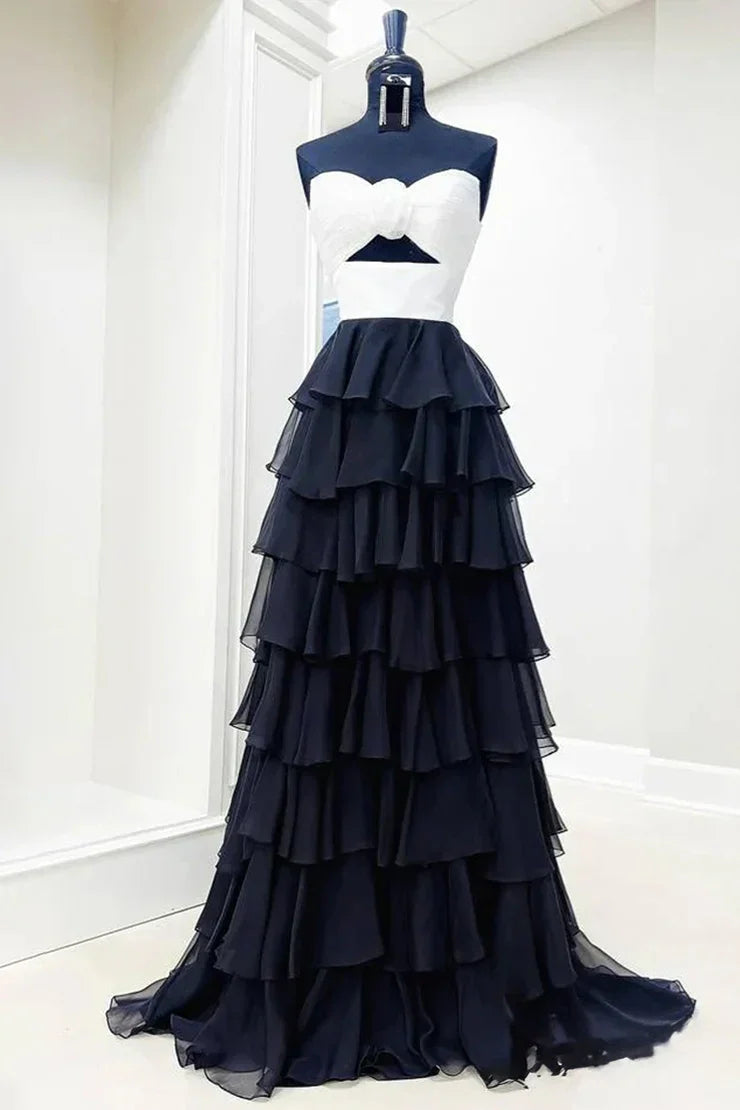 Sophisticated Graceful Stylish Refined Beautiful Elegant A-Line Strapless Sleeveless Floor-Length Prom Dress