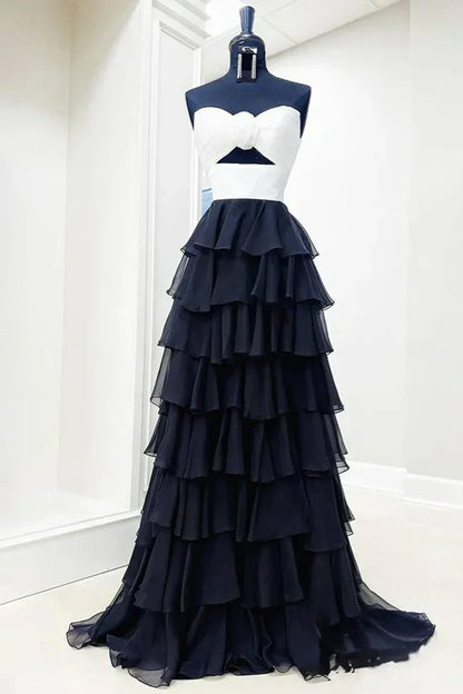 Sophisticated Graceful Stylish Refined Beautiful Elegant A-Line Strapless Sleeveless Floor-Length Prom Dress