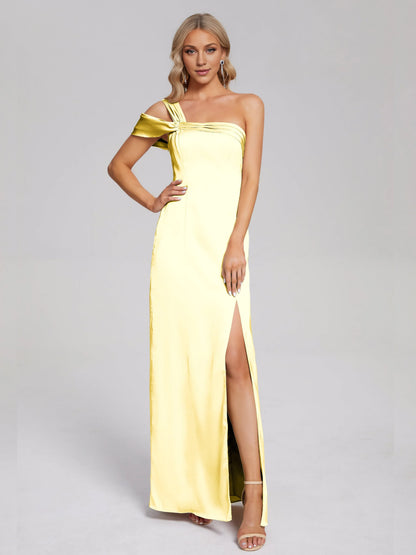Stylish Refined Beautiful Timeless Chic Elegant Black Satin Sheath Sleeveless Prom Dress