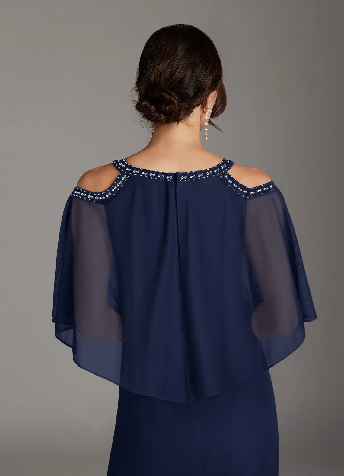 Timeless Elegant Sequins Sheath Scoop Neck Knee-Length Mother of the Bride Dress
