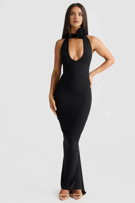 Refined Beautiful Timeless Special Occasion Sophisticated Elegant Black Sleeveless Floor-Length Prom Dress