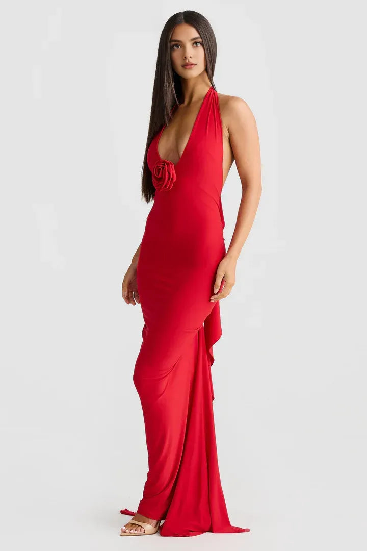 Beautiful Timeless Special Occasion Sophisticated Graceful Elegant Red Sleeveless Floor-Length Prom Dress
