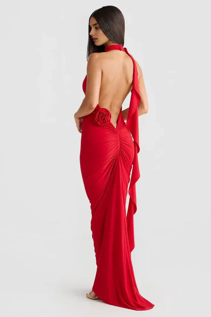 Beautiful Timeless Special Occasion Sophisticated Graceful Elegant Red Sleeveless Floor-Length Prom Dress
