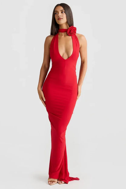 Beautiful Timeless Special Occasion Sophisticated Graceful Elegant Red Sleeveless Floor-Length Prom Dress